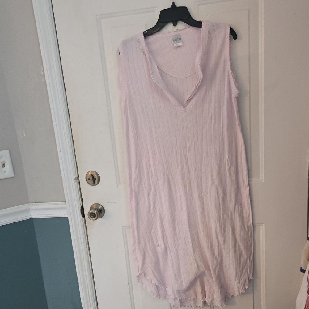 Vintage Vanity Fair 100% Cotton Light Pink Sleeveless Nightgown